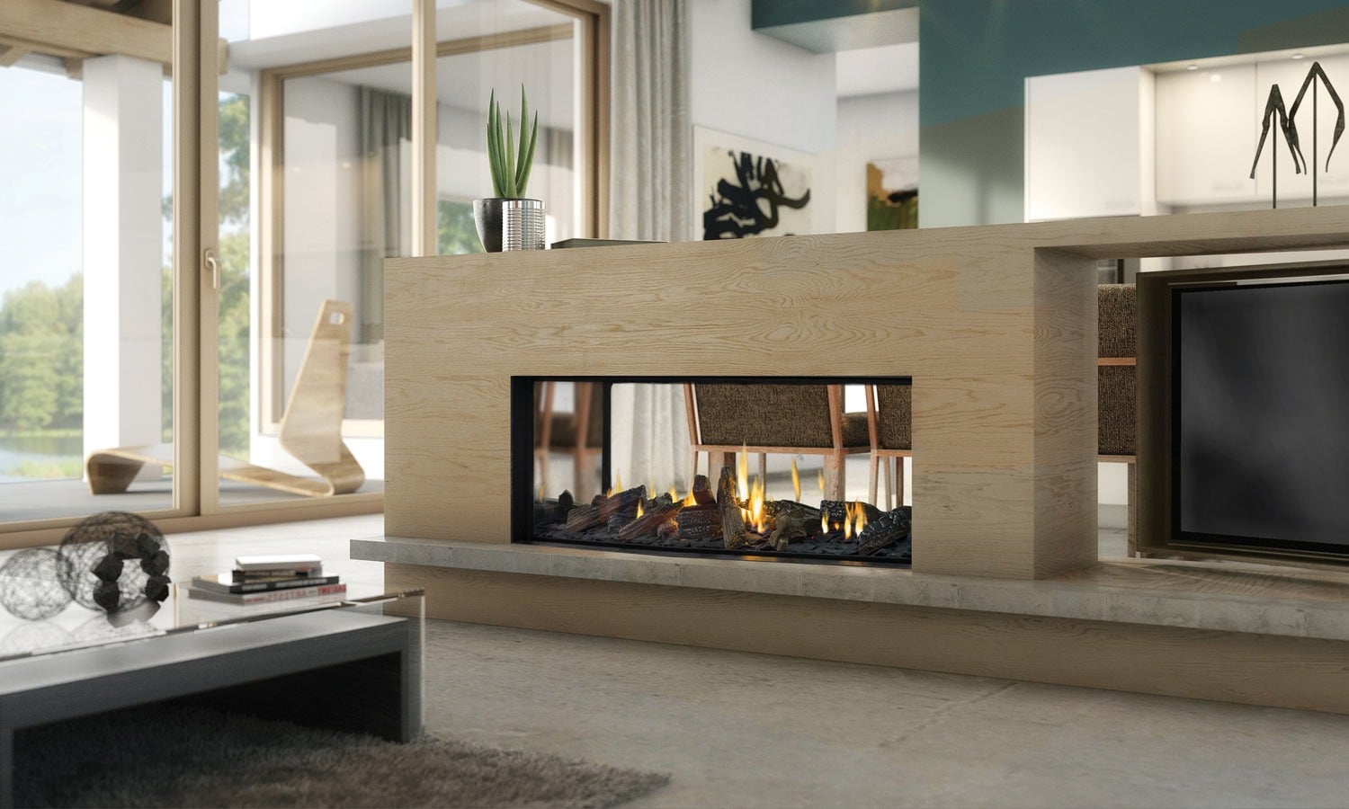Escea DS1150 Double Sided Fire I Stoke Fireplace Studio