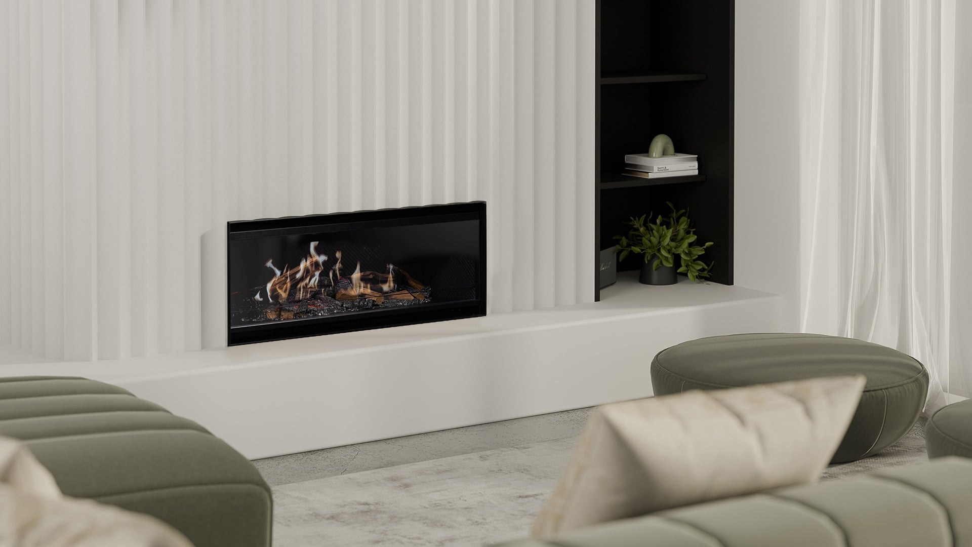 Escea LE1000 Holographic Electric Fireplace