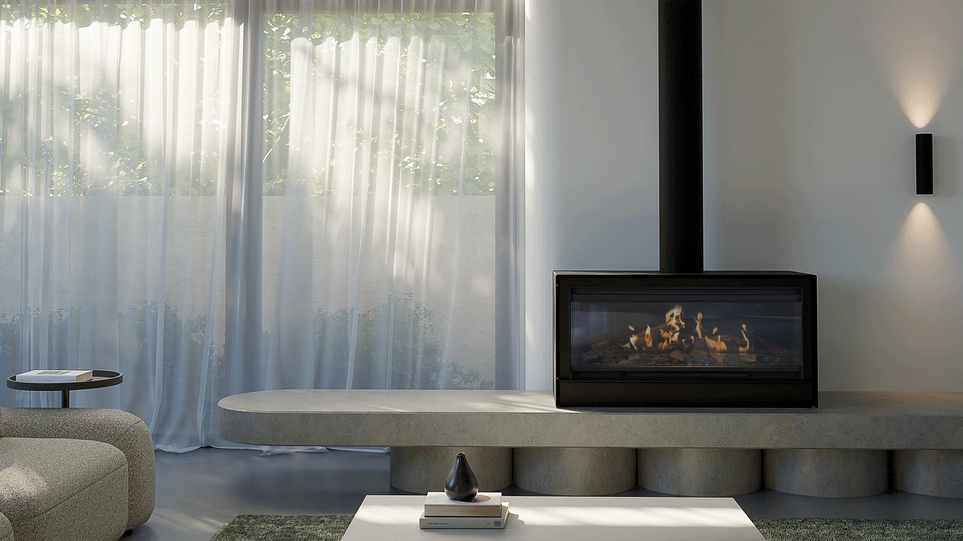 Escea LEFS1000 Freestanding Holographic Electric Fireplace