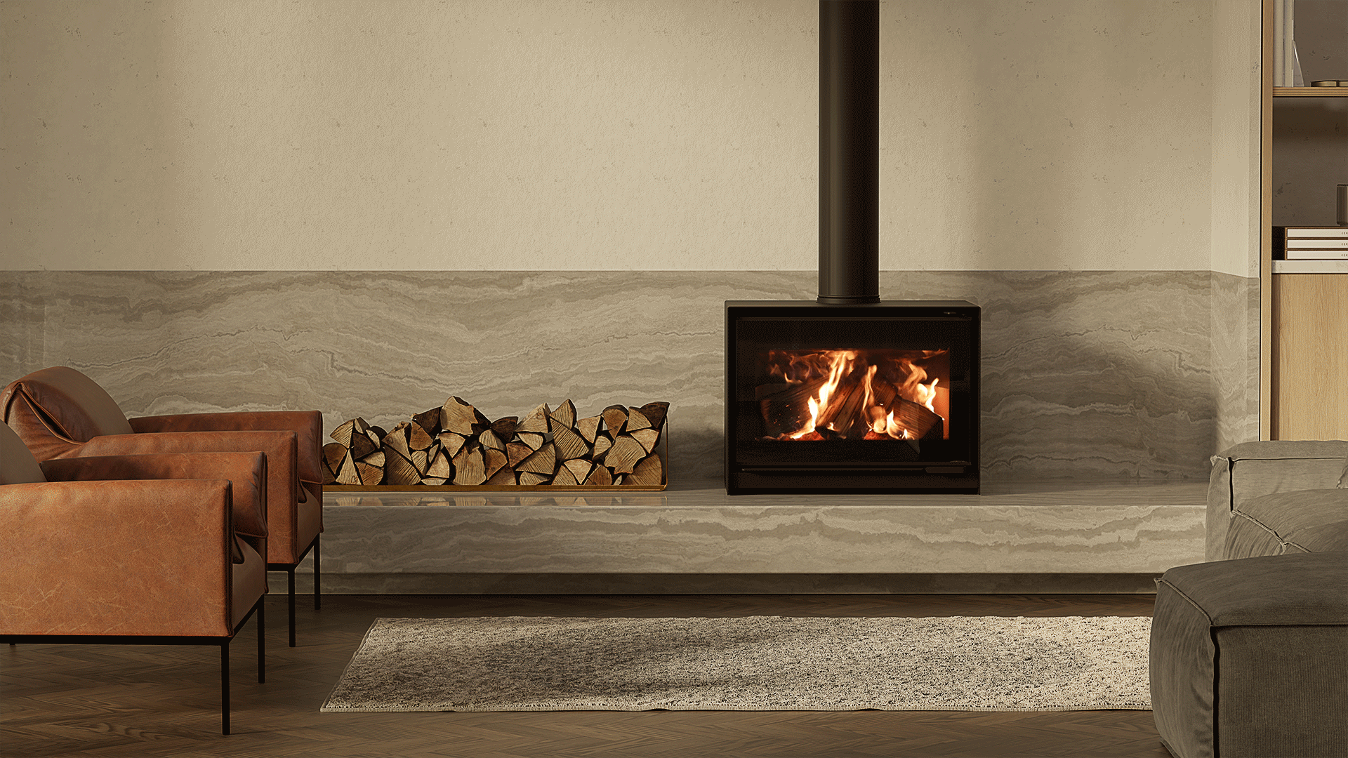 Escea TFS850 Freestanding Wood Fireplace I Stoke Fireplace Studio